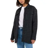 Knowledge cotton apparel Women's Teddy Lining Overshirt Trekking Green