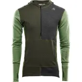 Aclima Men's WarmWool Hoodsweater with Zip Olive Night/Dill/Marengo