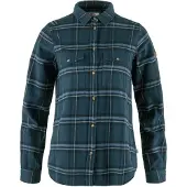 Fjällräven Women's Övik Heavy Flannel Shirt Indigo Blue-Dark Navy