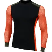 Aclima Men's WoolNet Hybrid Crew Neck Jet Black/Poinciana/Olive Nigh