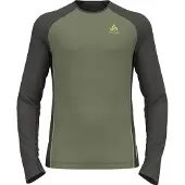 Odlo Men's Performance Wool 150 Base Layer Matte Green/Dark Grey Melange