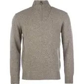 Barbour Men's Essential Lambswool Half Zip Knitted Jumper Dark Stone