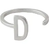 Design Letters Ring Silver A-Z D