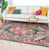 FRAAI Blommig matta | Estate Rozenkelim guld hos Volero | 160x230 cm | Bomull | Rosenkelim | Rektangulär | Plattvävd
