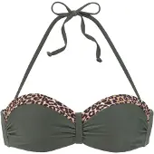 LASCANA Bikiniöverdel beige / guld / mörkgrön / svart