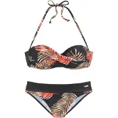LASCANA Bikini beige / orange / svart / vit