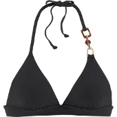 LASCANA Bikiniöverdel 'Yves' kräm / brun / svart