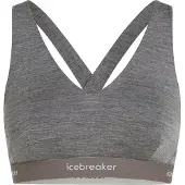 Icebreaker - Vandringskläder dam - W Merino Blend 125 Cool-Lite Sprite Racerback Bra Gritstone Heather för UnisexUll - Storlek S - Grå