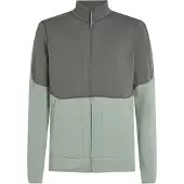 Icebreaker Men's Merino 400 Realfleece Descender Longsleeve Zip Galaxy/Moss/Core Black