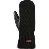 Kombi Women's Ariana Leather and Knit Mittens Black
