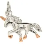 Silver Bar Unicorn 2-färgad hängsmycke 18 mm 8566