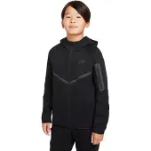 Nike Luvtröja NSW Tech Fleece FZ - Svart Barn, storlek S: 128-137 cm