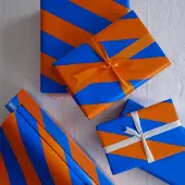 SmartaSaker Presentpapper i box med skärklinga, Orange/Blå 33 cm