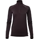 Aclima Women's LightWool 180 Polo with Zip Chocolate Plum