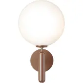 Nuura utomhusvägglampa Miira, Ø 20 cm, mörkbrons/opal dimbar, Brun / mässing, Metall, Skandinavisk