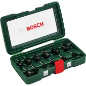 Bosch Accessories 12-delad frässats i hårdmetall (för trä. 8 mm skaft. Frästillbehör)