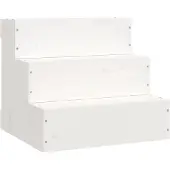 vidaXL Trappor För Husdjur, Vita, 40X37,5X35 Cm, Massivt Furuved