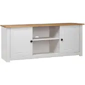 vidaXL TV-skåp vit 120x40x50 cm massiv furu Panama-serien