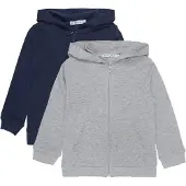 Minymo Cardigan - 2-pack - Gråmelerad/Marinblå - - 1 år (80) - Cardigan
