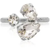 Caroline Svedbom Alisia Ring Rhodium Crystal - Stjärnurmakarna