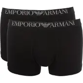 Emporio Armani Bokstavstryck Smal Passform Boxerkalsonger 2-pack Herrunderkläder Svart 112023-4R502-07320 M