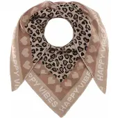 Zwillingsherz Scarf beige / camel / svart