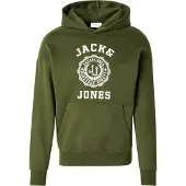 Jack & Jones Sweatshirt 'JJVICTO' oliv / vit