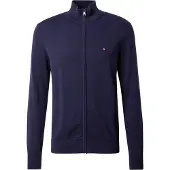 Tommy Hilfiger Flag Embroidery Zip Thru Mock Neck Jumper