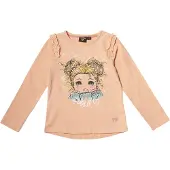 KOROSHI T-shirt guld / aprikos / svart / vit