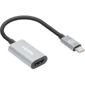 Manhattan USB-adapter HDMI 2.0 HDMI-A uttag, USB-C-kontakt 0.11 m Rymdgrå 153973