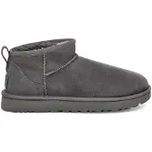 Ugg för kvinnor. 1116109 Classic Ultra Mini ankelstövlar i läder grå (38), Hud, Karta, Casual