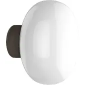 New Works Karl-johan Vägglampa Rökt Ek/t Opal - Vägglampor Glas Vit