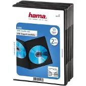 Hama DVD-ROM Slim Double Box - Slimmat förvaringsetui för DVD - kapacitet: 2 DVD - svart (paket om 10)
