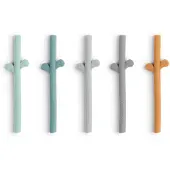 Done by Deer Sugrör - 5-pack - Peekaboo - Blue Mix - - One Size - Sugrör