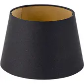 QAZQA Lampskärm i bomull svart 20/15/13 med guld inuti