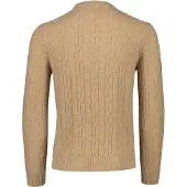 Gant för män. 8050213 Rundhalsad tröja i brun fårull, stickad med åttor (XXL), Casual