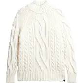 Superdry för kvinnor. W6110530A Vit stickad tröja med hög hals i åttastickat tyg (L), Casual, Akryl