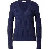 Tommy Hilfiger Tröja 'Cable' marinblå / mörkblå / röd / vit