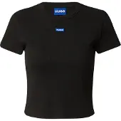 HUGO Slim-fit cropped T-shirt in stretch cotton