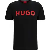 HUGO för män. 50467556 T-shirt Dulivio svart (L), Casual, Bomull, Kort ärm, Hållbar