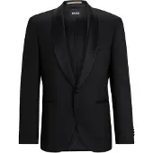 BOSS ONE Regular-fit tuxedo jacket in virgin-wool serge