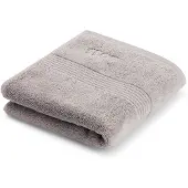 BOSS Cotton hand towel in silver with embroidered logo