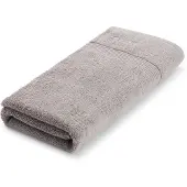 BOSS Cotton bath towel in silver with embroidered logo
