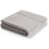 BOSS Cotton bath mat in silver with embroidered logo
