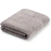 BOSS Silver cotton bath sheet with tonal embroidered logo