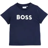 BOSS T-shirt - Marinblå m. Vit - - 12 mån - T-shirt