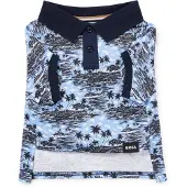BOSS Dog polo shirt in cotton with palm-tree print