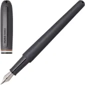 BOSS Brushed fountain pen with signature-stripe midring