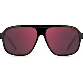 HUGO Black-acetate sunglasses with red shaded lenses