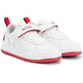 HUGO Kids' branded-strap trainers in faux leather and mesh
